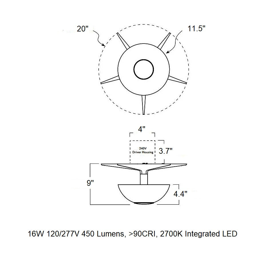 Laddi LED Semi Flush Mount