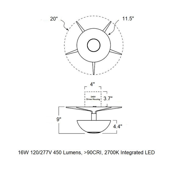 Laddi LED Semi Flush Mount