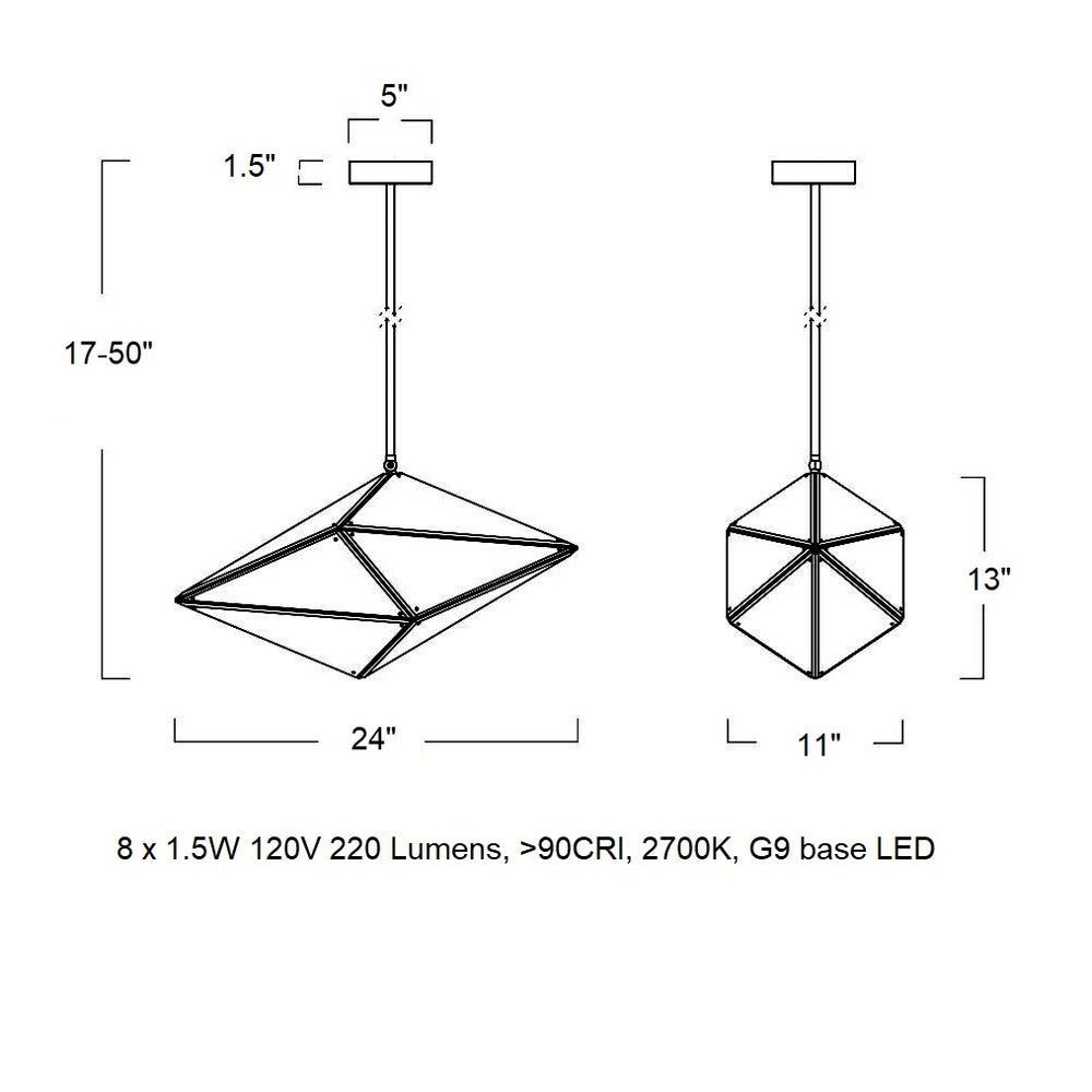 Maxhedron Horizontal LED Pendant Light