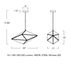Maxhedron Horizontal LED Pendant Light