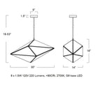 Maxhedron Horizontal LED Pendant Light