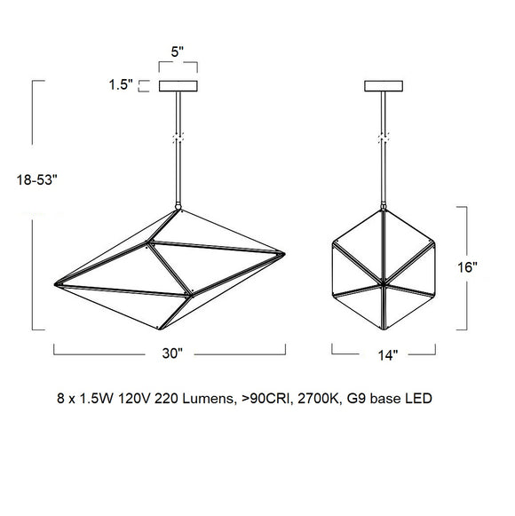 Maxhedron Horizontal LED Pendant Light