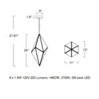 Maxhedron Vertical LED Pendant Light