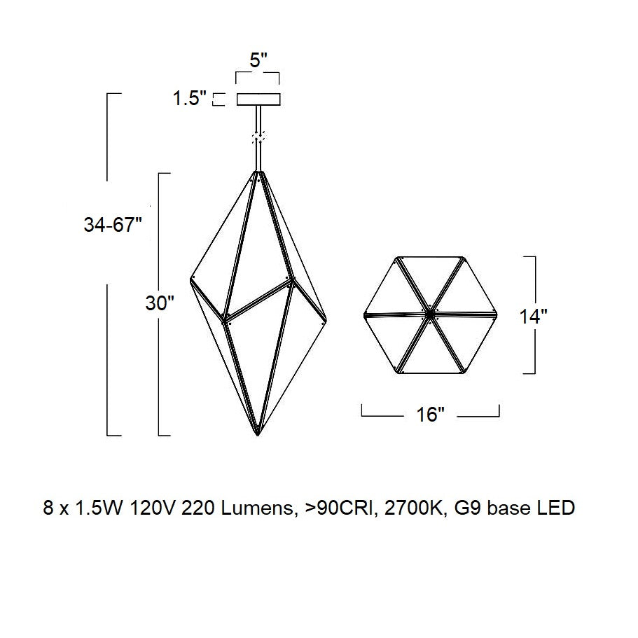 Maxhedron Vertical LED Pendant Light