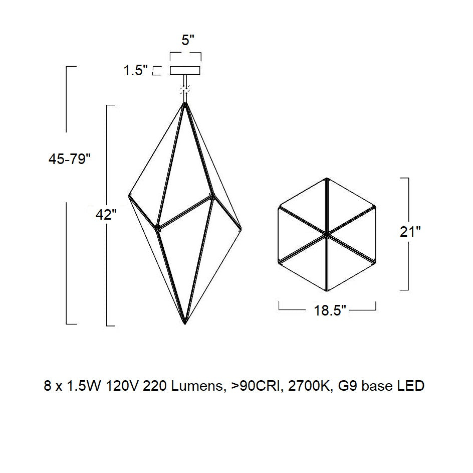 Maxhedron Vertical LED Pendant Light