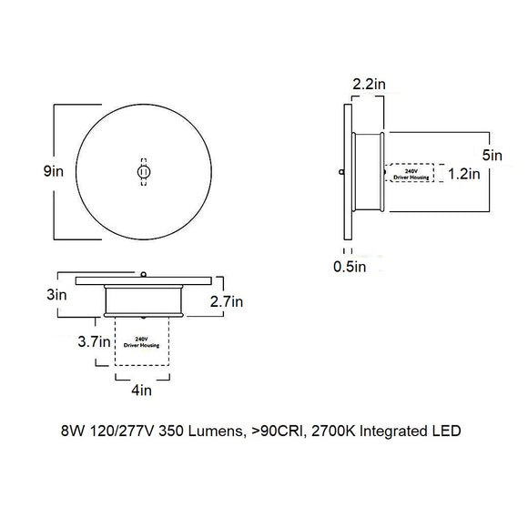 Pith Outdoor LED Wall Sconce