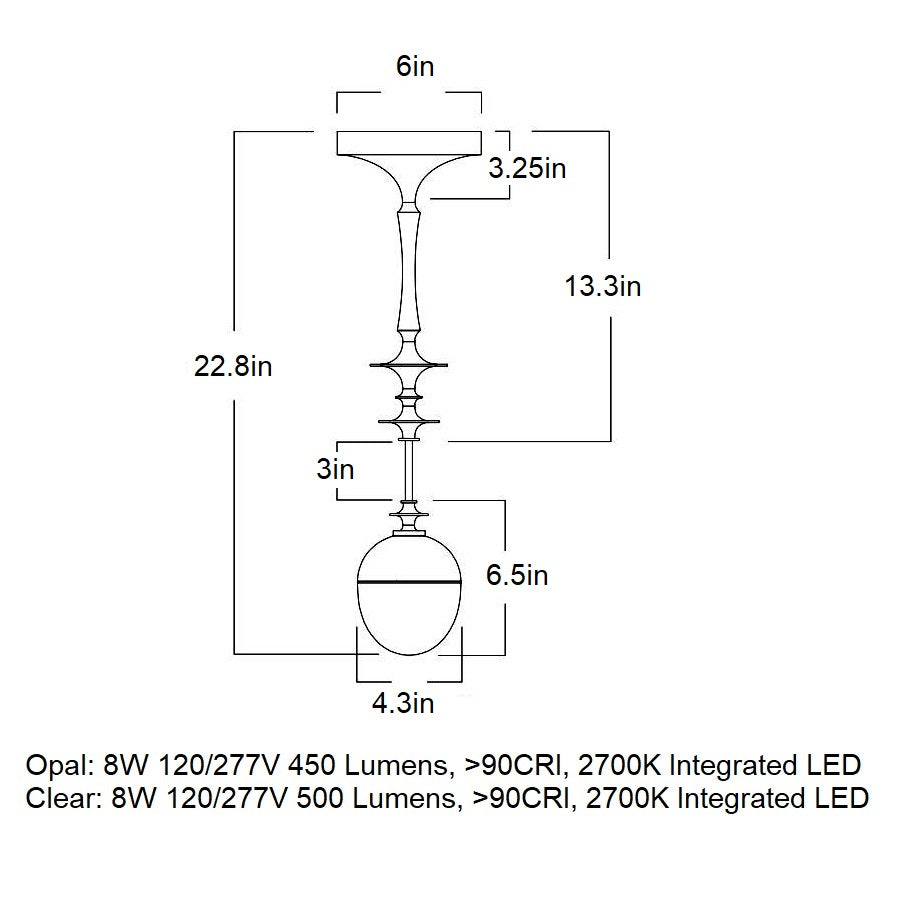 Rue Sala Corded LED Pendant Light