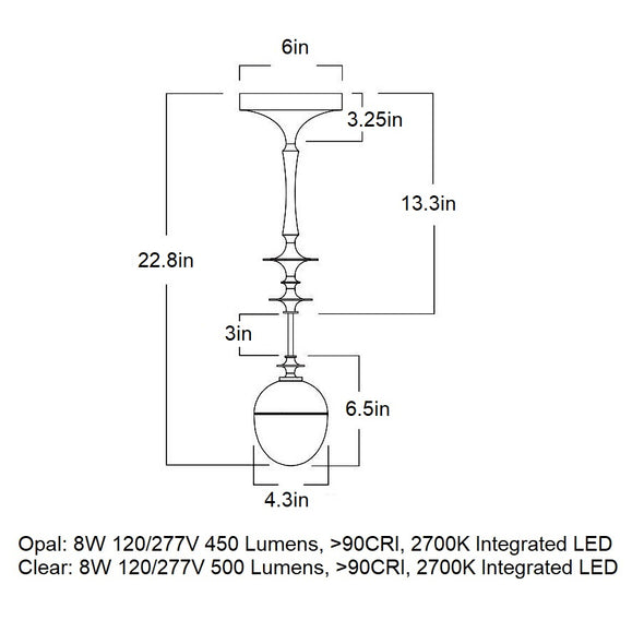Rue Sala Corded LED Pendant Light