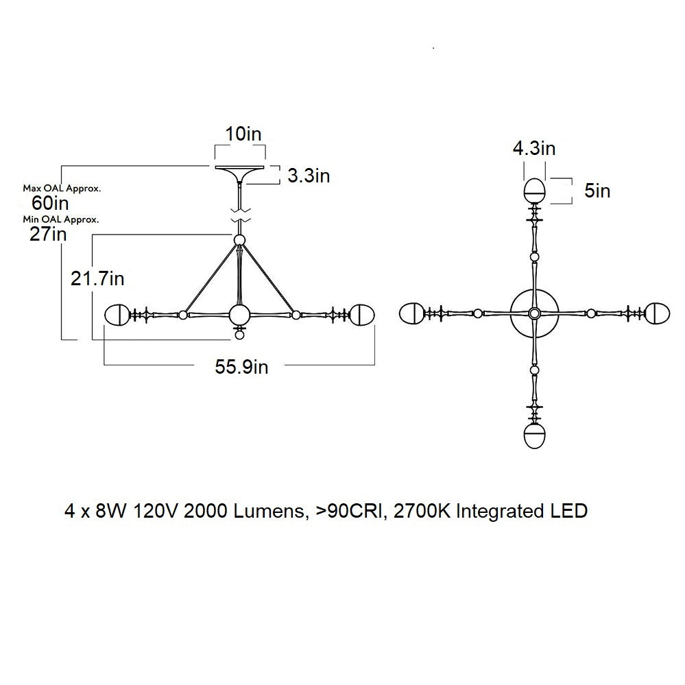 Rue Sala LED Linear Pendant Light