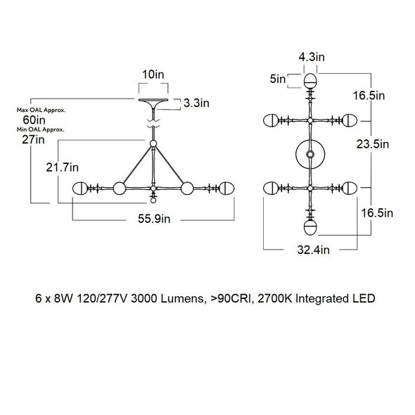 Rue Sala LED Linear Pendant Light