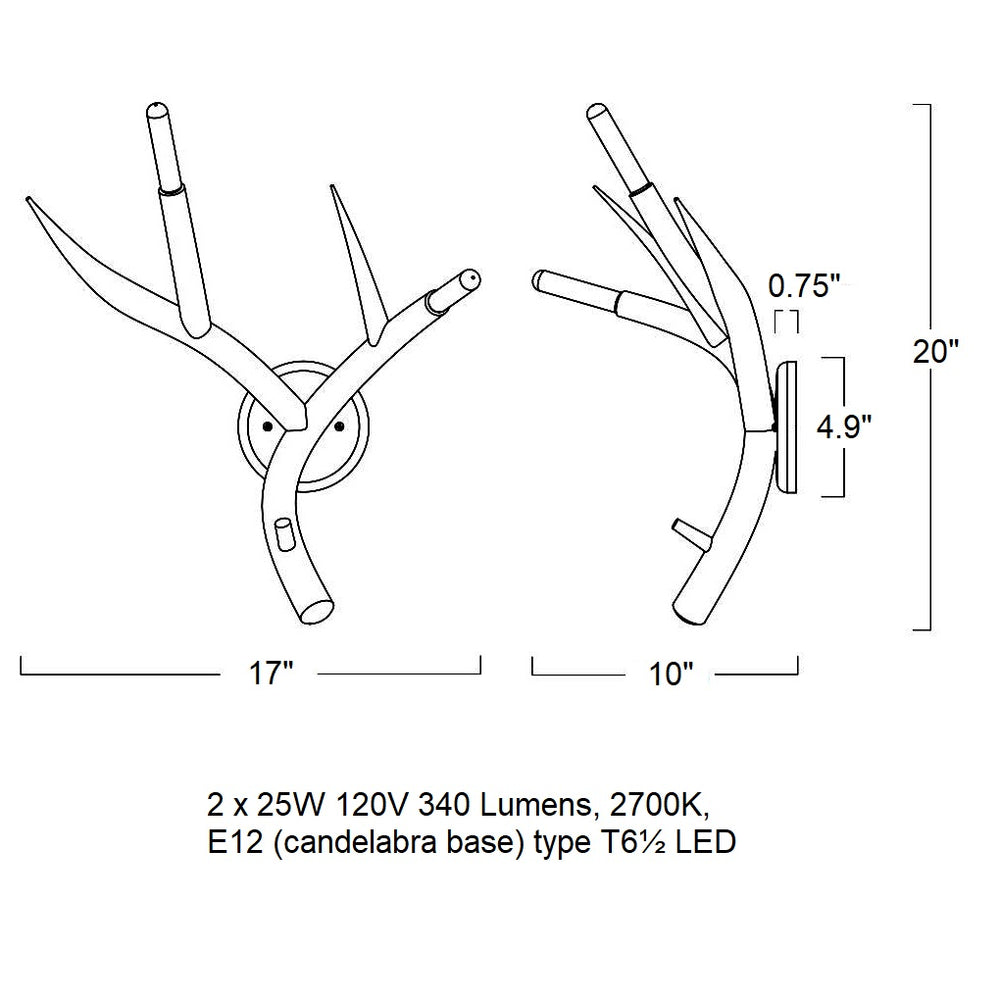 Superordinate Antler LED Wall Sconce
