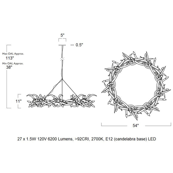 Superordinate Antler Ring LED Chandelier