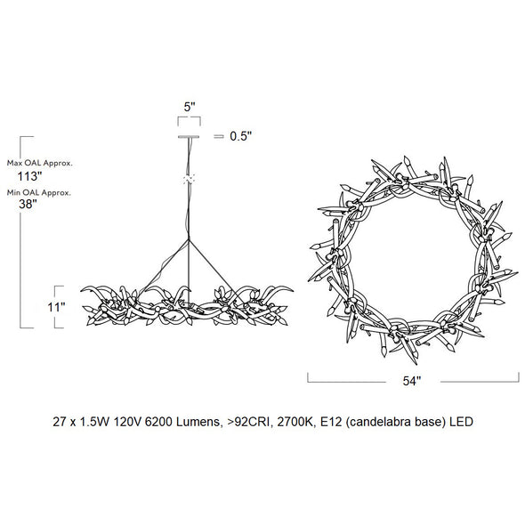 Superordinate Antler Ring LED Chandelier