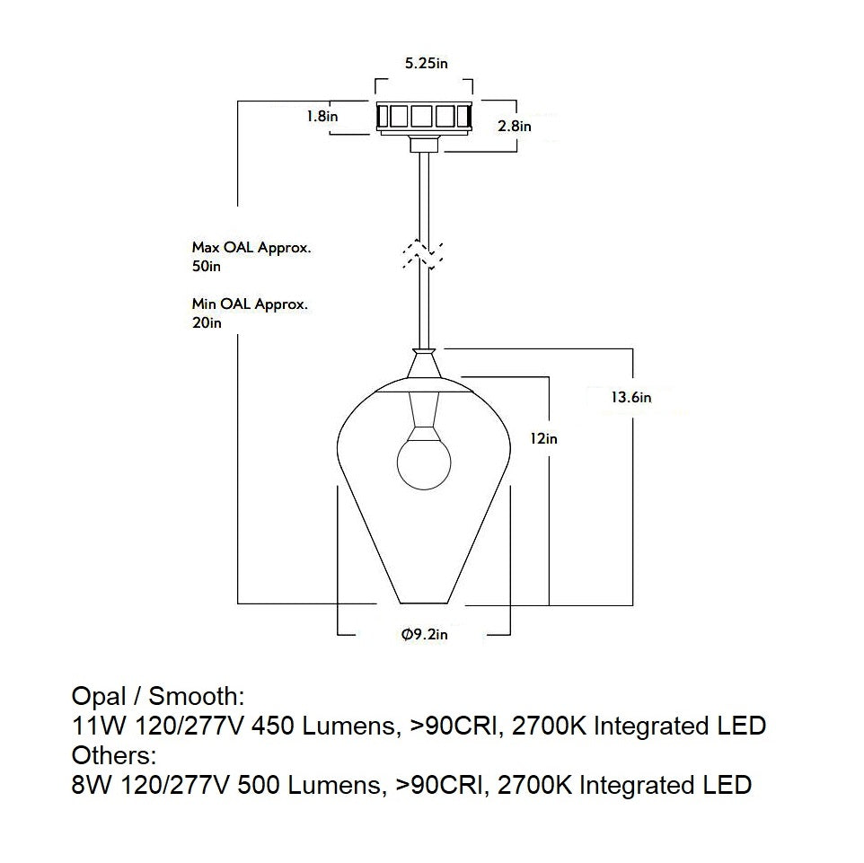 The Roll and Hill 02 LED Pendant Light
