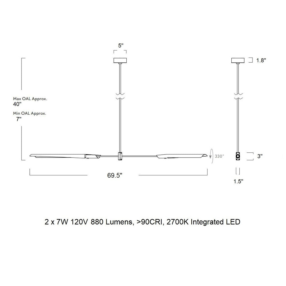 Boden Horizontal LED Chandelier