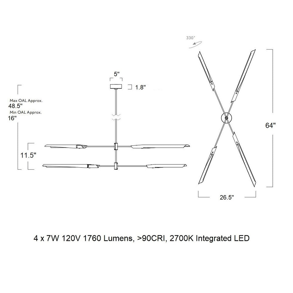 Boden Horizontal LED Chandelier