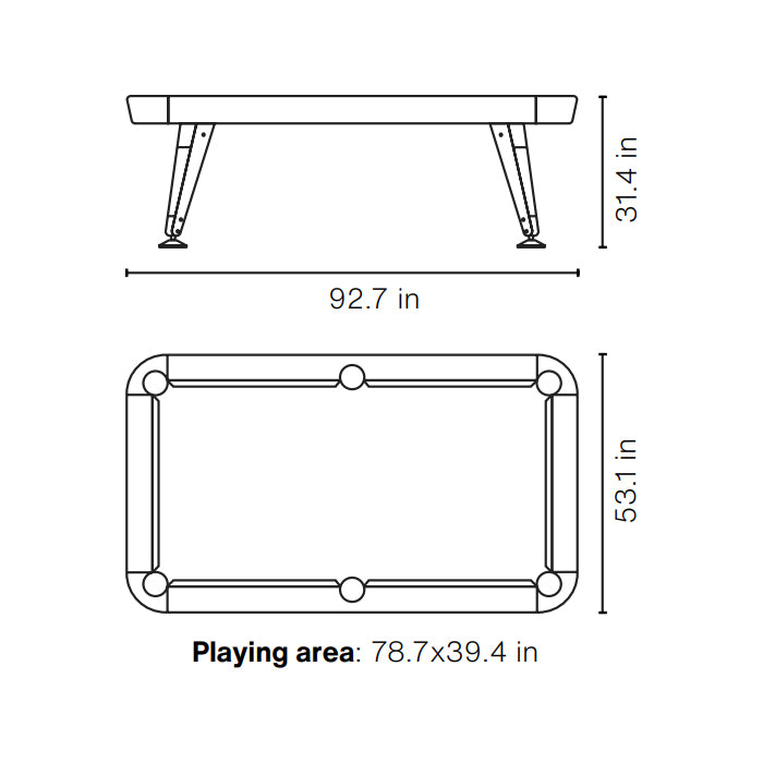 Diagonal Indoor American Pool Table