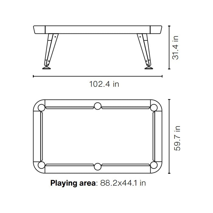 Diagonal Indoor American Pool Table