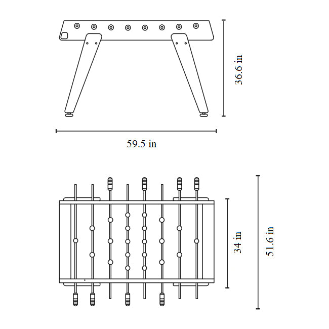 RS3 Wood Indoor/Outdoor Football Table
