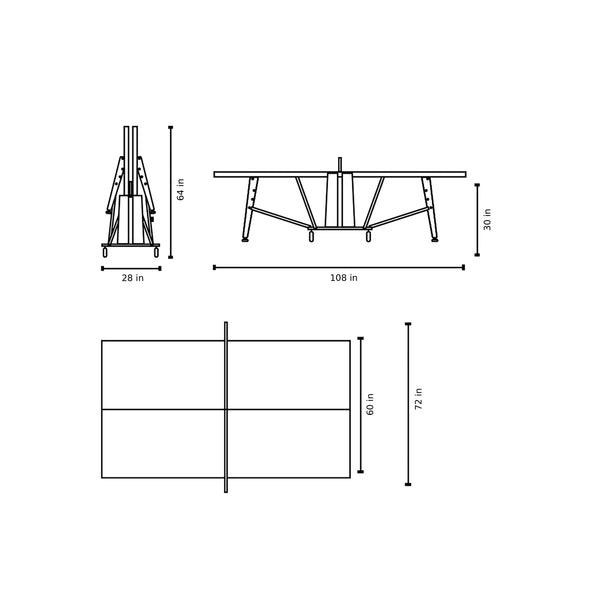 RS Monochrome Folding Ping Pong Table