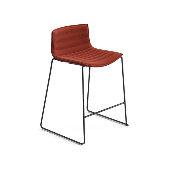 Catifa 46 Fully Upholstered Bar and Counter Stool with Sled Base