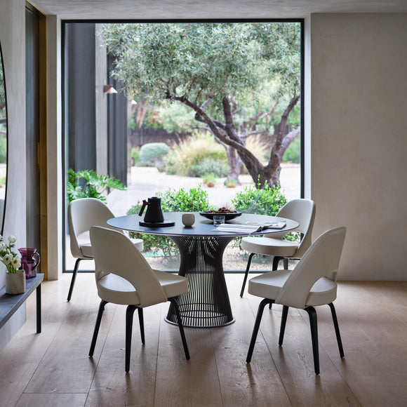 Saarinen Executive Armless Chair with Wooden Legs