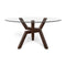 Cleo Round Dining Table Glass Top  option Java