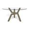 Cleo Round Dining Table Glass Top  option Nantucket
