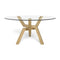 Cleo Round Dining Table Glass Top  option Natural