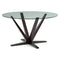 Aura Round Dining Table - Glass Top  option Java