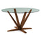 Aura Round Dining Table - Glass Top  option Walnut