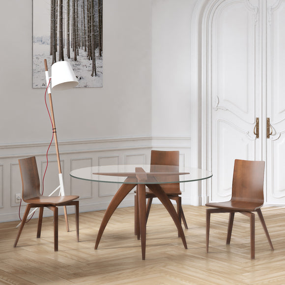 Saloom Furniture Ella Round Dining Table Glass Top 2Modern