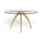 Ella Round Dining Table - Glass Top  option Natural