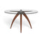 Ella Round Dining Table - Glass Top  option Walnut