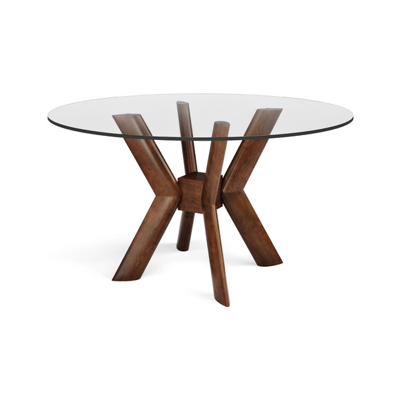 K-Base Round Dining Table - Glass Top