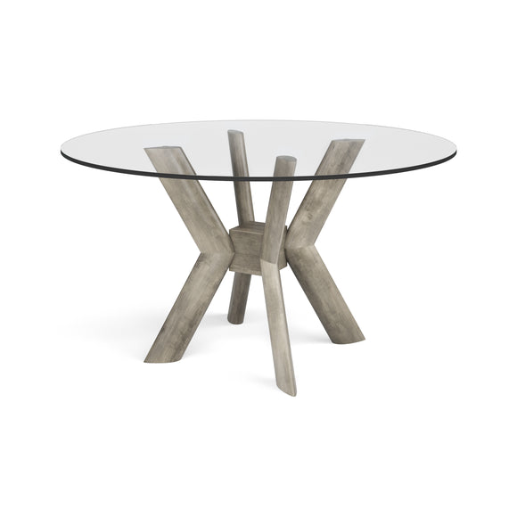 K-Base Round Dining Table - Glass Top