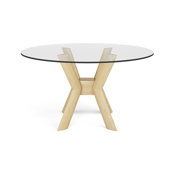 K-Base Round Dining Table - Glass Top