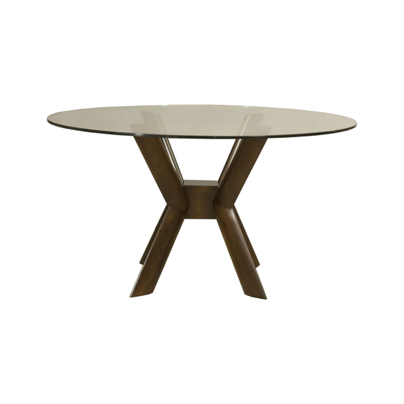 K-Base Round Dining Table - Glass Top