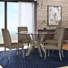 K-Base Round Dining Table - Glass Top