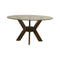 K-Base Round Dining Table - Glass Top  option Java