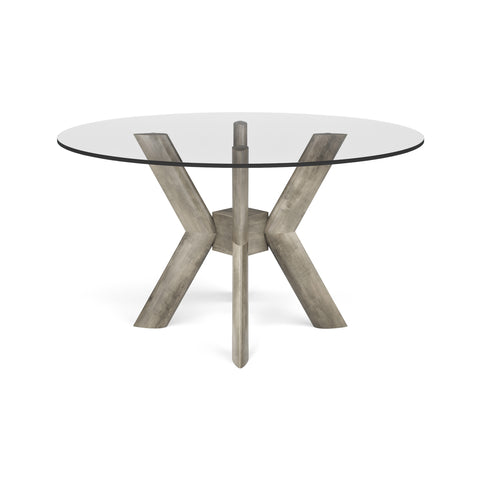 K-Base Round Dining Table - Glass Top