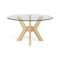 K-Base Round Dining Table - Glass Top  option Natural