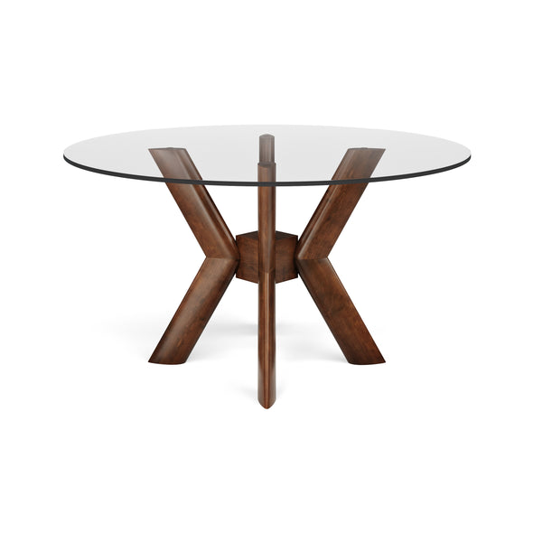 K-Base Round Dining Table - Glass Top