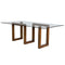 Serpent Dining Table - Glass Top  option Java