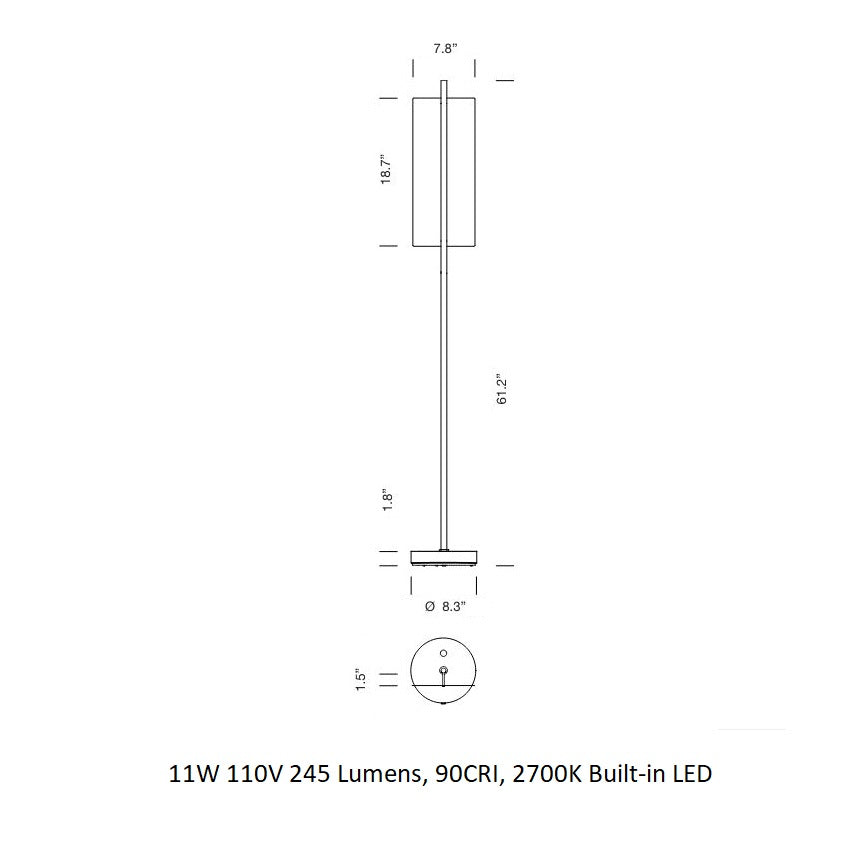 Lamina 45 Dorada LED Floor Lamp