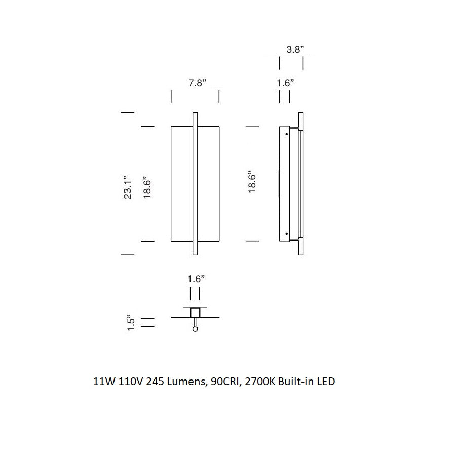 Lamina 45 Dorada LED Wall Sconce