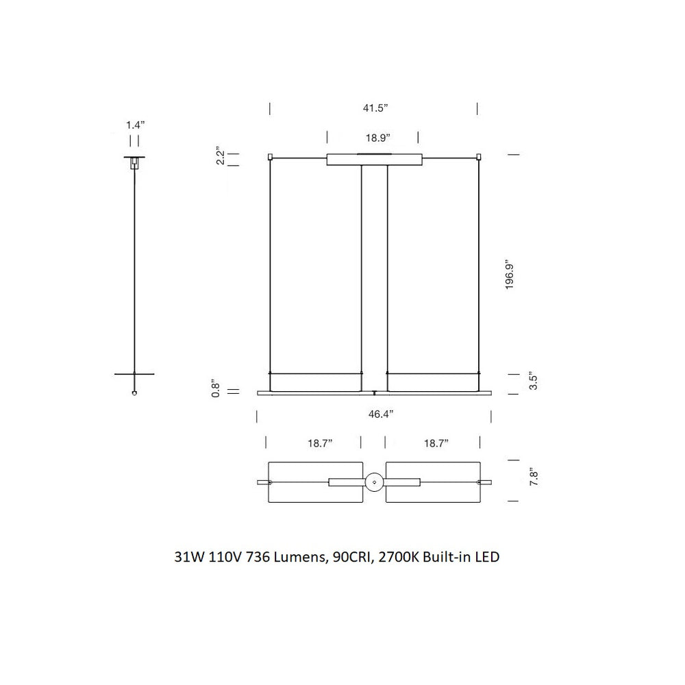 Lamina Dorada LED Pendant Light