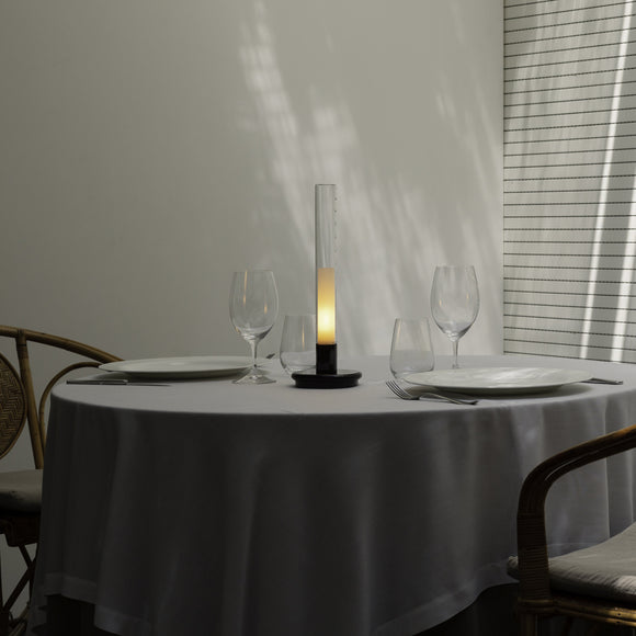 Santa Cole Sylvestrina Portable Table Lamp Clear Black