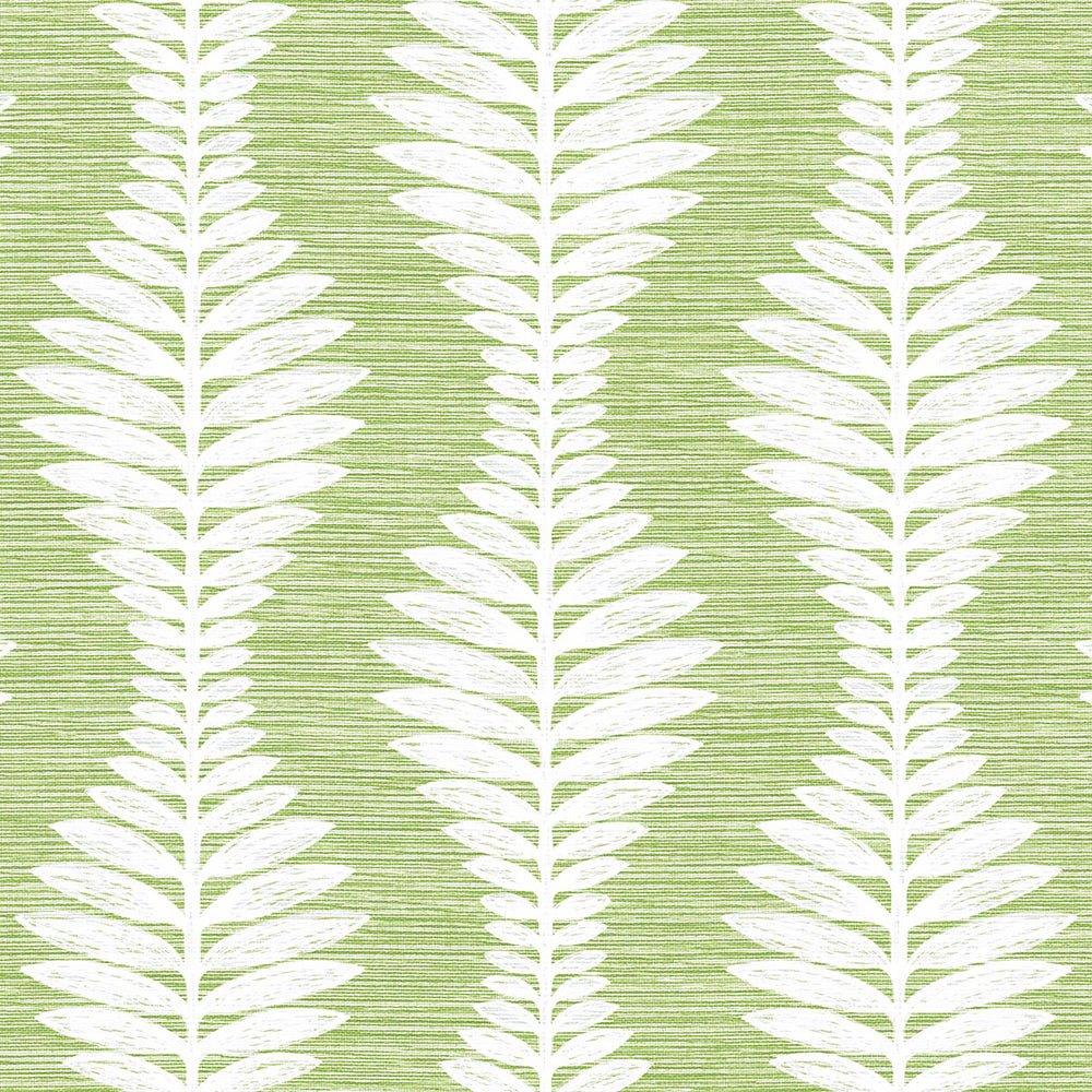 Coastal Haven Carina Leaf Ogee Wallpaper Sample Swatch