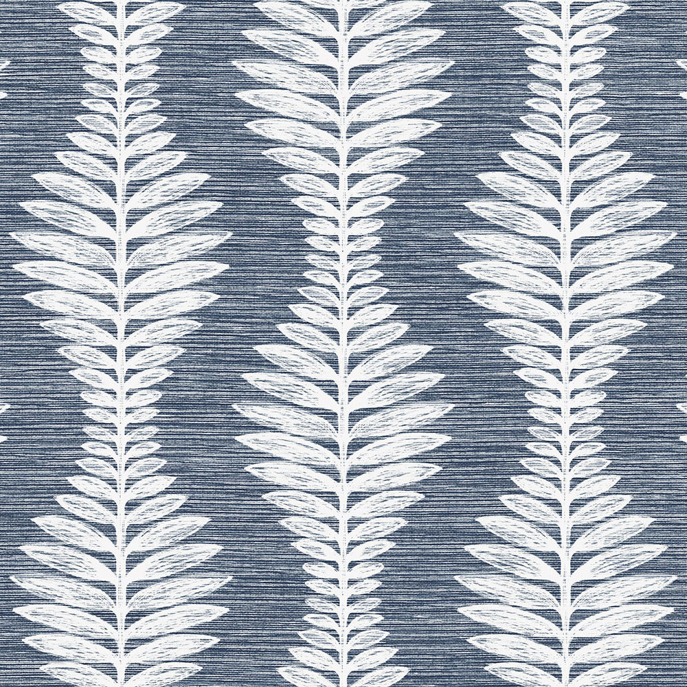 Coastal Haven Carina Leaf Ogee Wallpaper Sample Swatch